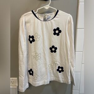 Mayoral Black and White Floral Long Sleeve Shirt / Size 8 (128 cm) / GUC